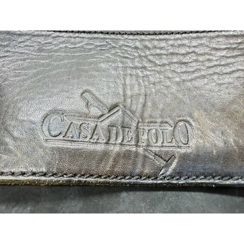 Casa De Polo Women's Gray Distressed Shoulder Tote Bag Large Zip Top